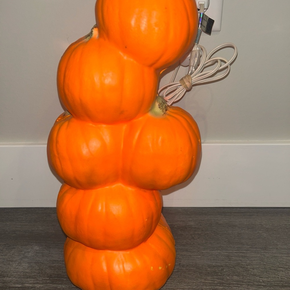Vintage Gemmy 6 Stacked Foam Blow Mold Halloween Jack-O-Lanterns Light Up - Picture 6 of 10
